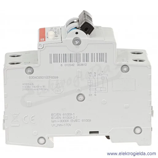 Wyłącznik różnicowo-nadprądowy DSH201 C16 AC30 2P 16A C 0,03A typ AC Wyłącznik różnicowo-nadprądowy DSH201 C16 AC30 2P 16A C 0,03A typ AC