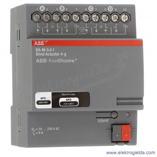 Sterownik rolet 2CDG510011R0011 BA-M-0.4.1 4-K FREE@HOME aktuator żaluzjowy Sterownik rolet 2CDG510011R0011 BA-M-0.4.1 4-K FREE@HOME aktuator żaluzjowy