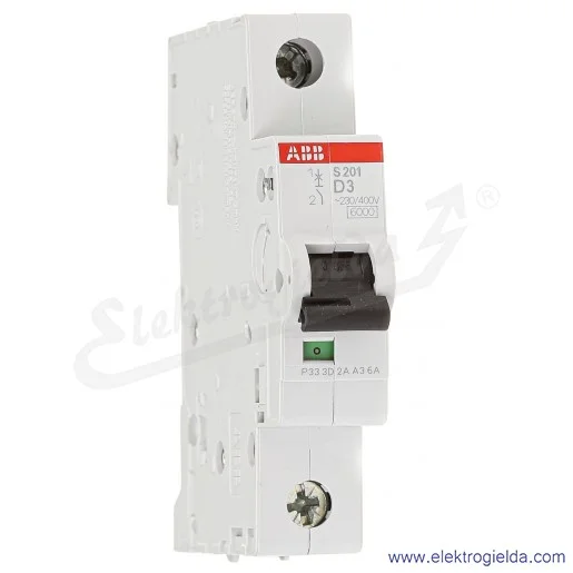 Wyłącznik nadprądowy S201-D3 1P D 3A AC 6kA Wyłącznik nadprądowy S201-D3 1P D 3A AC 6kA