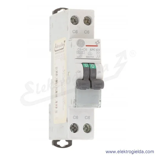 Wyłącznik nadprądowy 692701 EPC 611 C06 1P+N typ C, 6A UNIBIS Wyłącznik nadprądowy 692701 EPC 611 C06 1P+N typ C, 6A UNIBIS