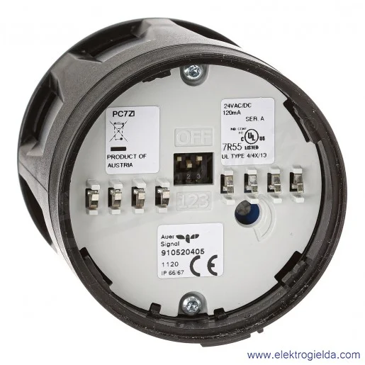 Moduł brzęczyka 910520405, PC7ZI, czarny, 24VAC/DC, 100dB, IP66 Moduł brzęczyka 910520405, PC7ZI, czarny, 24VAC/DC, 100dB, IP66