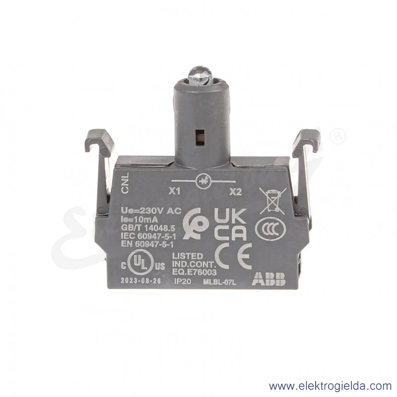 Blok oświetleniowy 1SFA611621R1074 MLBL-07L 230VAC, niebieski czołowy Blok oświetleniowy 1SFA611621R1074 MLBL-07L 230VAC, niebieski czołowy