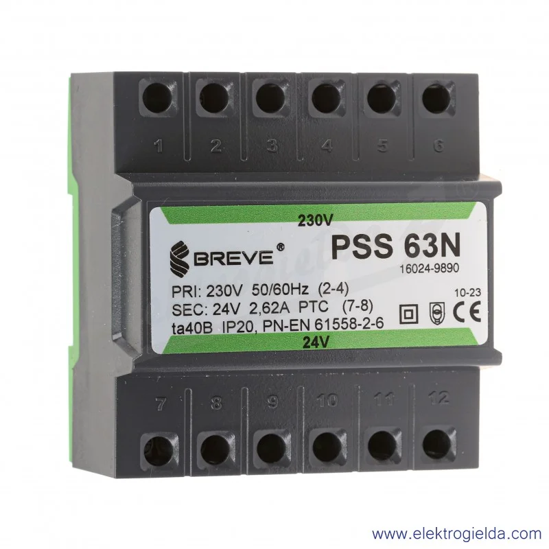 Transformator bezpieczeństwa w obudowie 16024-9890 PSS 60N NEW 230/24V montaż na szynie DIN Transformator bezpieczeństwa w obudowie 16024-9890 PSS 60N NEW 230/24V montaż na szynie DIN