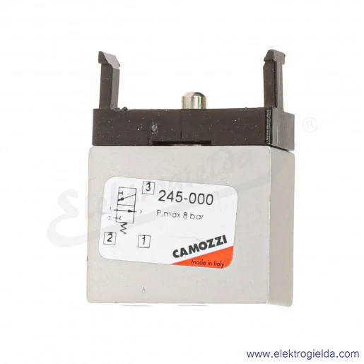 Zawór miniaturowy pneumatyczny 245-000, 3/2 NO, monostabilny, M5, 2 ÷ 8 bar, 60 l/min, siła uruchamiająca 7 N, Camozzi # kostka Zawór miniaturowy pneumatyczny 245-000, 3/2 NO, monostabilny, M5, 2 ÷ 8 bar, 60 l/min, siła uruchamiająca 7 N, Camozzi # kostka