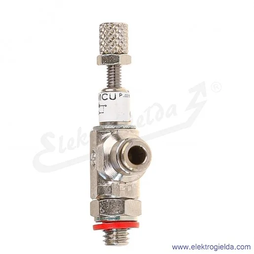 Zawór dławiąco- zwrotny GMCU 913-M5-3, M5, Fi 3, 1-10 bar, do montażu na siłownikach, regulacja śrubą radełkowaną, Camozzi Zawór dławiąco- zwrotny GMCU 913-M5-3, M5, Fi 3, 1-10 bar, do montażu na siłownikach, regulacja śrubą radełkowaną, Camozzi