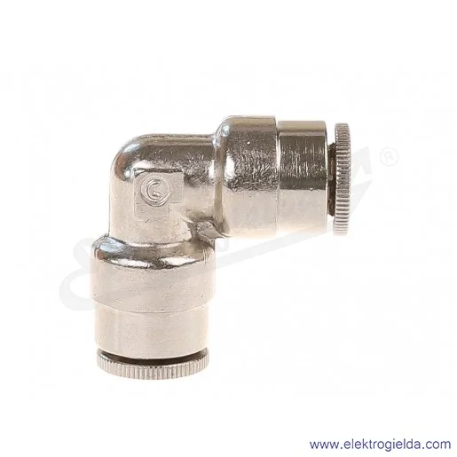 Złączka wtykowa kątowa 6550 6, Fi 6, -0.9-16 bar, mosiądz niklowany, Camozzi Złączka wtykowa kątowa 6550 6, Fi 6, -0.9-16 bar, mosiądz niklowany, Camozzi