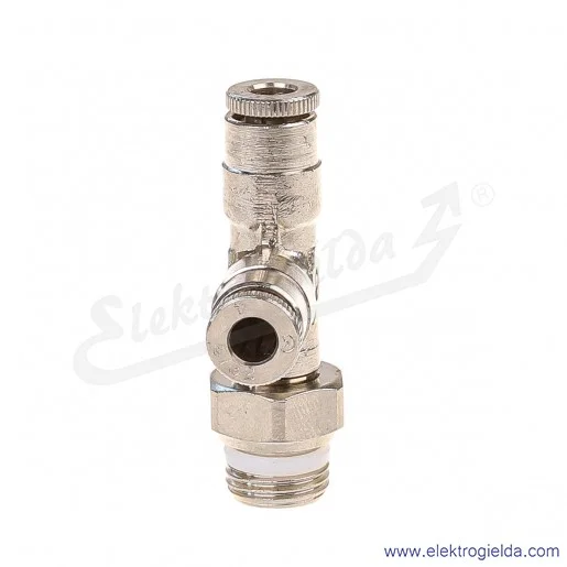 Trójnik wtykowy T, S6440 4-1/8, G1/8, 2x Fi 4, z mosiądzu niklowanego, -0.9 -16 Bar, Camozzi Trójnik wtykowy T, S6440 4-1/8, G1/8, 2x Fi 4, z mosiądzu niklowanego, -0.9 -16 Bar, Camozzi