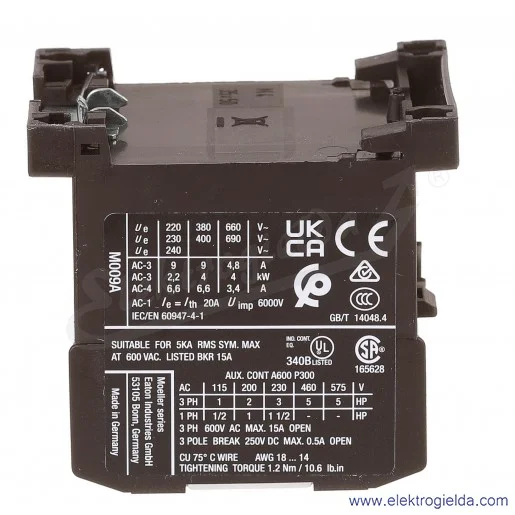 Stycznik DILEM-10(24V50/60HZ) 3P+1NO 4kW 9A Us 24VAC Stycznik DILEM-10(24V50/60HZ) 3P+1NO 4kW 9A Us 24VAC