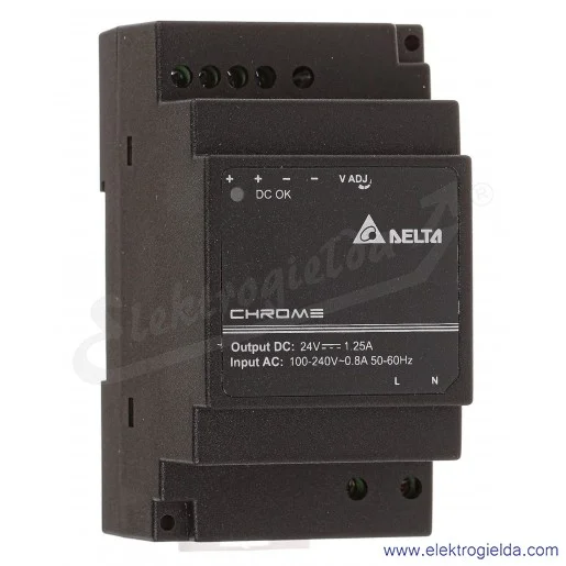 Zasilacz DRC-24V30W1AZ 24VDC 1.25A, 30W, zasilanie 90..264VAC lub 125..375VDC Zasilacz DRC-24V30W1AZ 24VDC 1.25A, 30W, zasilanie 90..264VAC lub 125..375VDC