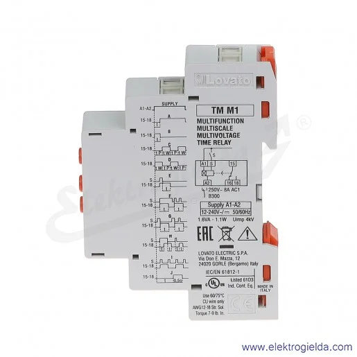 Przekaźnik czasowy TMM1 12-240VAC/DC, zakres czasowy 0,1s... 10dni, wielofunkcyjny Przekaźnik czasowy TMM1 12-240VAC/DC, zakres czasowy 0,1s... 10dni, wielofunkcyjny