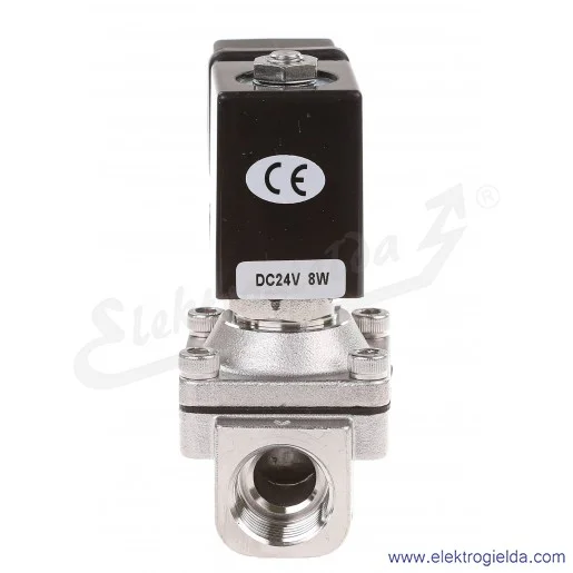 Zawór membranowy elektromagnetyczny ZS1DF13V4D13, 2/2, G1/2, 0-8 Bar, stal nierdzewna, Viton, 24 VDC, 8W, 0-120 °C Zawór membranowy elektromagnetyczny ZS1DF13V4D13, 2/2, G1/2, 0-8 Bar, stal nierdzewna, Viton, 24 VDC, 8W, 0-120 °C