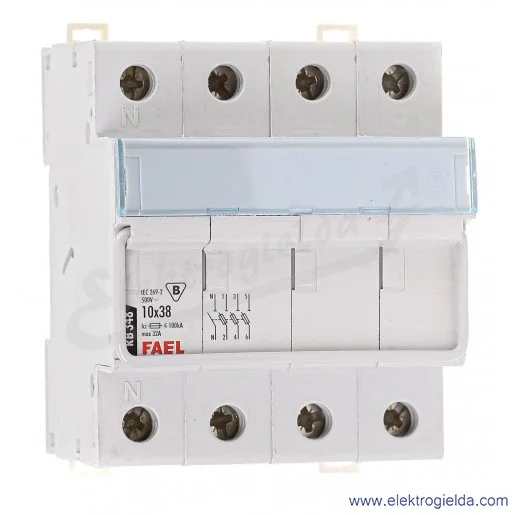 Rozłącznik bezpiecznikowy 005848 RB 348 cylindryczny 3P+N 10x38mm Rozłącznik bezpiecznikowy 005848 RB 348 cylindryczny 3P+N 10x38mm