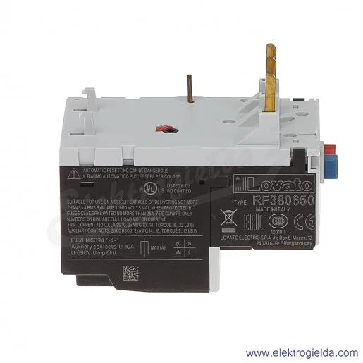 Przekaźnik termiczny RF380650 zakres regulacji 4-6,5A Przekaźnik termiczny RF380650 zakres regulacji 4-6,5A