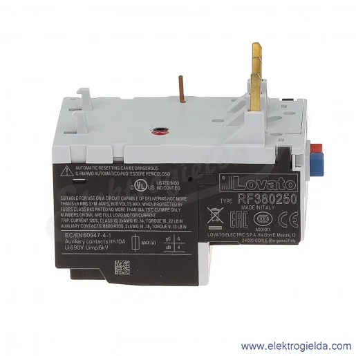 Przekaźnik termiczny RF380250 zakres regulacji 1,6-2,5A Przekaźnik termiczny RF380250 zakres regulacji 1,6-2,5A