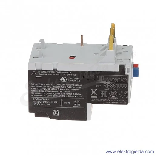 Przekaźnik termiczny RF381000 zakres regulacji 6,3-10A Przekaźnik termiczny RF381000 zakres regulacji 6,3-10A