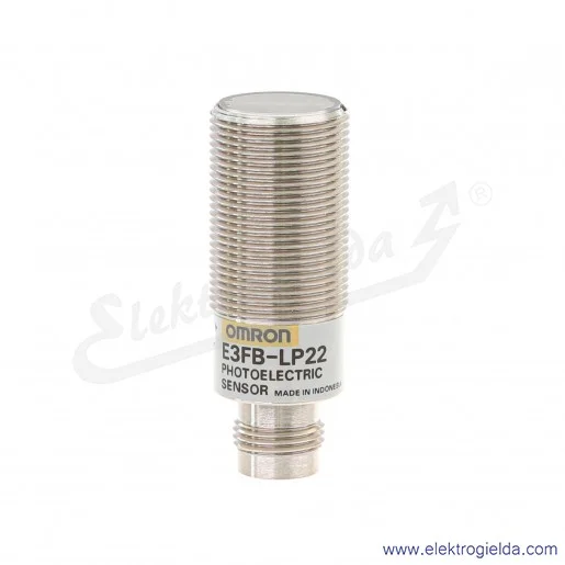 Czujnik odbiciowy E3FB-LP22 z eliminacją tła, zasięg 0..200mm, zasilanie 10..30VDC, PNP Dark-ON lub Light-ON, obudowa M18 IP67 Czujnik odbiciowy E3FB-LP22 z eliminacją tła, zasięg 0..200mm, zasilanie 10..30VDC, PNP Dark-ON lub Light-ON, obudowa M18 IP67