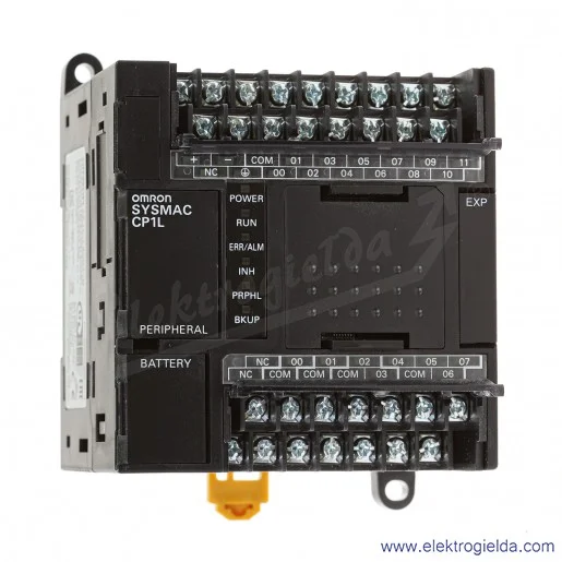 Sterownik PLC CP1L-L20DT-D zasilanie 24 VDC, 12 wejść x 24 VDC, 8 wyjść PNP 0.3A, program 5 tys. kroków + pamięć danych 10 tys.  Sterownik PLC CP1L-L20DT-D zasilanie 24 VDC, 12 wejść x 24 VDC, 8 wyjść PNP 0.3A, program 5 tys. kroków + pamięć danych 10 tys.