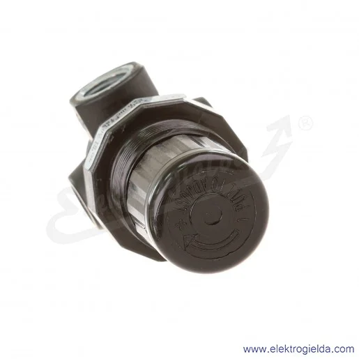 Reduktor R07-200-RNKG, G1/4, zakres regulacji ciśnienia 0,3-7 Bar, przepływ 900 l/min, bez manometru Reduktor R07-200-RNKG, G1/4, zakres regulacji ciśnienia 0,3-7 Bar, przepływ 900 l/min, bez manometru