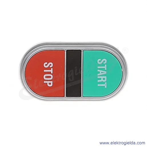 Przycisk główka LPC B7133 dwuklawiszowy zielono-czerwony z napisami START-STOP, 2 kryte, samoczynny powrót Przycisk główka LPC B7133 dwuklawiszowy zielono-czerwony z napisami START-STOP, 2 kryte, samoczynny powrót