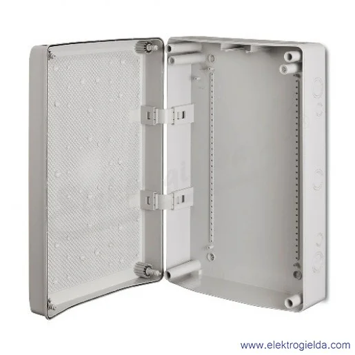 Puszka natynkowa 2751-00 514x330x132 pokrywa górna na zawiasach szara ABS RAL7035, IP65 Puszka natynkowa 2751-00 514x330x132 pokrywa górna na zawiasach szara ABS RAL7035, IP65