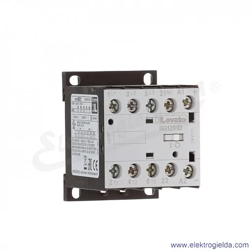 Stycznik BG1201D024 24VDC Ith 20A AC3/400V 5,7KW, 1NC Stycznik BG1201D024 24VDC Ith 20A AC3/400V 5,7KW, 1NC