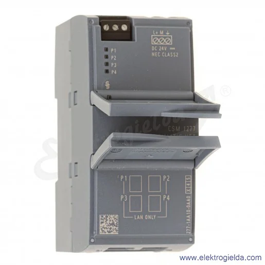 Switch przemysłowy 6GK7277-1AA10-0AA0 CSM 1277 w konstrukcji Simatic S7-1200, Profinet/Ehernet, 4 X RJ45, prędkość 10/100 Mbitów