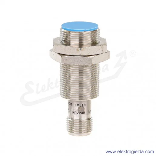 Czujnik indukcyjny 1040965 IME18-08BPSZC0K 10..30VDC, zasięg 8mm, PNP NO, tuleja M18, przyłącze M12 4P Czujnik indukcyjny 1040965 IME18-08BPSZC0K 10..30VDC, zasięg 8mm, PNP NO, tuleja M18, przyłącze M12 4P