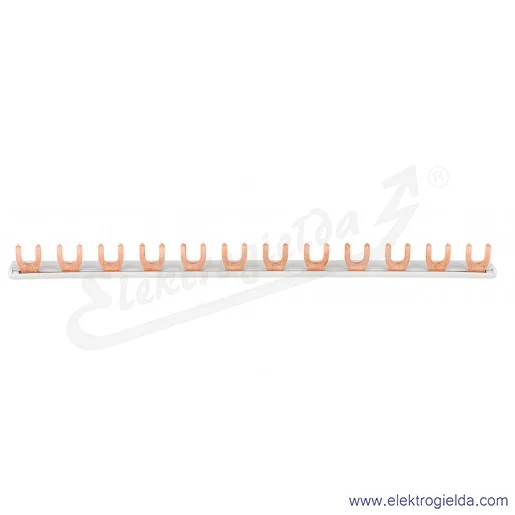 Szyna łączeniowa 81993006 SW1F 16 12 modułów 80A, widełkowa 1-fazowa 16mm2 Szyna łączeniowa 81993006 SW1F 16 12 modułów 80A, widełkowa 1-fazowa 16mm2