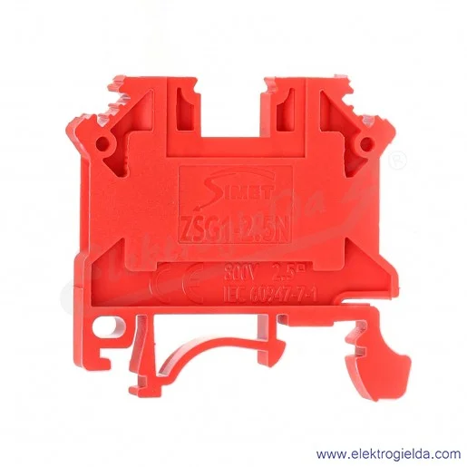 Złączka szynowa 11221311 ZSG1-2,5N czerwona 2.5mm2, szyna TS32 i TS35 Złączka szynowa 11221311 ZSG1-2,5N czerwona 2.5mm2, szyna TS32 i TS35