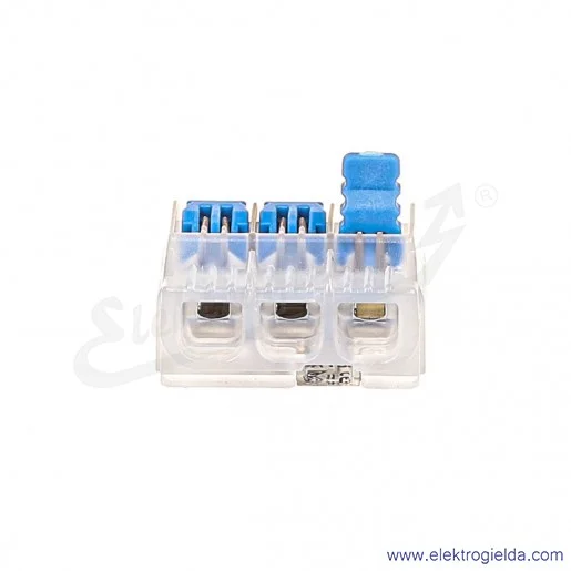 Szybkozłączka z dźwignią 88000313 SCL3 niebieska do drutów i linek 0.2-4mm2, 3 torowa Szybkozłączka z dźwignią 88000313 SCL3 niebieska do drutów i linek 0.2-4mm2, 3 torowa
