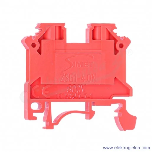 Złączka szynowa 11321311 ZSG1-4,0N czerwona 4mm2 serii Nowa Złączka szynowa 11321311 ZSG1-4,0N czerwona 4mm2 serii Nowa