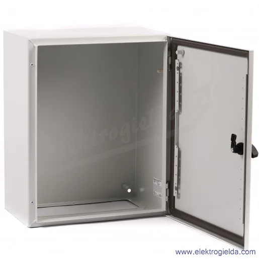 Obudowa metalowa NSYS3D5425, 500x400x250 Drzwi pełne bez płyty montażowej Obudowa metalowa NSYS3D5425, 500x400x250 Drzwi pełne bez płyty montażowej