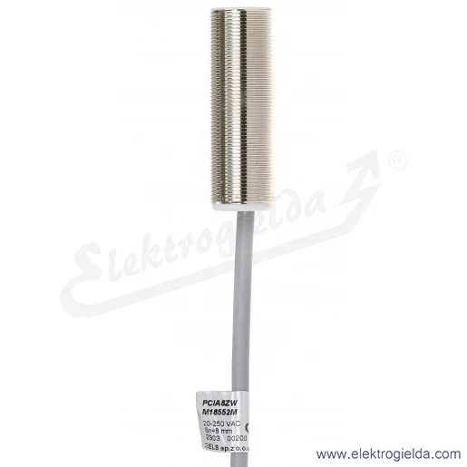 Czujnik indukcyjny PCIA8ZWM18552M tuleja M18, zasięg 8mm, 20..250 VAC NO, przewód 2m, IP67
  Czujnik indukcyjny PCIA8ZWM18552M tuleja M18, zasięg 8mm, 20..250 VAC NO, przewód 2m, IP67