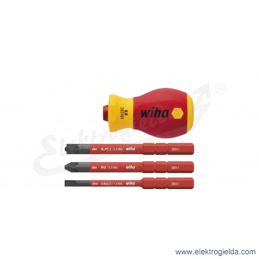 Wkrętak krótki 41230 Wiha slim vario electric Stubby z wymiennymi bitami PH2, SL/PZ2, SL3.5 Wkrętak krótki 41230 Wiha slim vario electric Stubby z wymiennymi bitami PH2, SL/PZ2, SL3.5