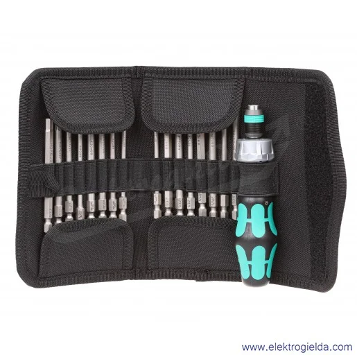 Wkrętak z grzechotką 051040 KOMPAKT 60RA zestaw 17 częściowy Wkrętak z grzechotką 051040 KOMPAKT 60RA zestaw 17 częściowy