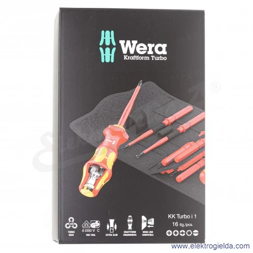 Zestaw wkrętaków 05057484001 Kraftform Kompakt Turbo i 1 zestaw VDE rękojeść + wymienne trzpienie Zestaw wkrętaków 05057484001 Kraftform Kompakt Turbo i 1 zestaw VDE rękojeść + wymienne trzpienie