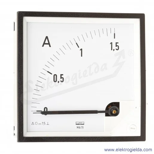 Amperomierz MA19 1,5ADC, wymiar zewnętrzny 96x96mm Amperomierz MA19 1,5ADC, wymiar zewnętrzny 96x96mm