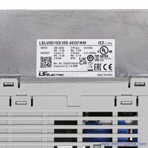 Falownik LSLV0015 S100-4EOFNM 1,5/2,2 kW 400V 3F wektorowy Falownik LSLV0015 S100-4EOFNM 1,5/2,2 kW 400V 3F wektorowy