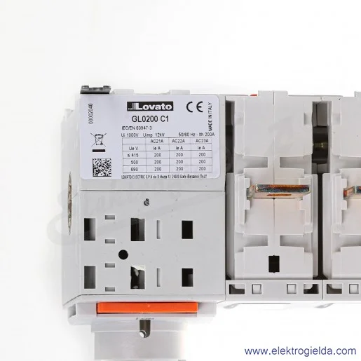 Rozłącznik izolacyjny GL0200C1 3 torowy bez pokrętła, 200A Rozłącznik izolacyjny GL0200C1 3 torowy bez pokrętła, 200A