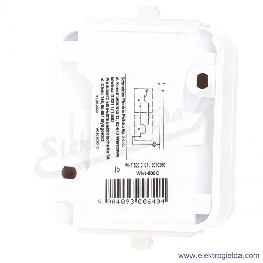 Łącznik schodowy WNT600C01 biały, 10A 250V, IP44, Cedar Łącznik schodowy WNT600C01 biały, 10A 250V, IP44, Cedar
