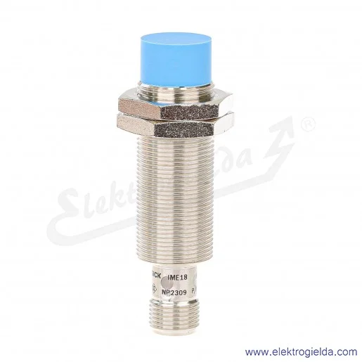 Czujnik indukcyjny 1040958 IME18-08NNSZC0S 10..30VDC, zasięg 8mm, NPN NO, tuleja M18, przyłącze M12 4P Czujnik indukcyjny 1040958 IME18-08NNSZC0S 10..30VDC, zasięg 8mm, NPN NO, tuleja M18, przyłącze M12 4P