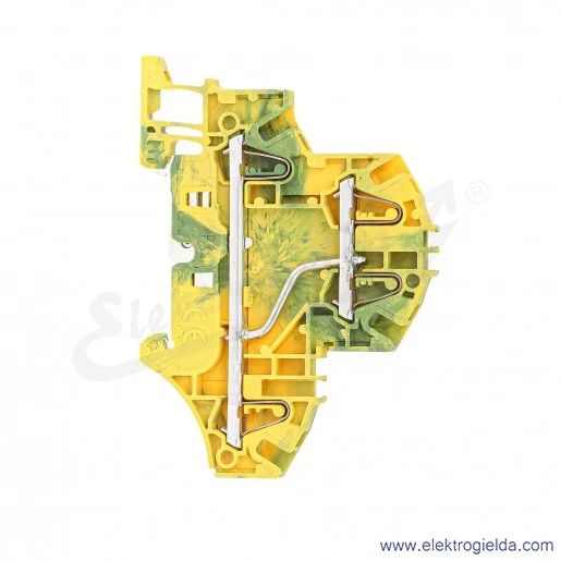 Złączka ZK2,5-D1-PE przelotowa ochronna 2-piętrowe zwarte z zaciskami sprężynowymi 0,2-2,5mm2; szerokość 5mm; żółto-zielona Złączka ZK2,5-D1-PE przelotowa ochronna 2-piętrowe zwarte z zaciskami sprężynowymi 0,2-2,5mm2; szerokość 5mm; żółto-zielona
