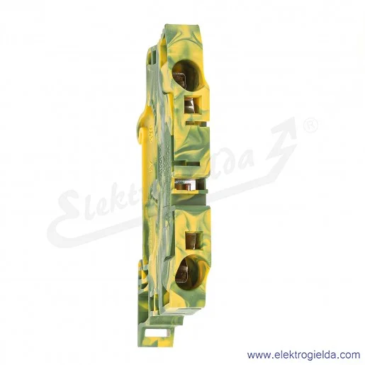 Złączka ZK10-PE przelotowa ochronna z zaciskami sprężynowymi 0,5-10mm2; szerokość 10mm; żółto-zielona Złączka ZK10-PE przelotowa ochronna z zaciskami sprężynowymi 0,5-10mm2; szerokość 10mm; żółto-zielona