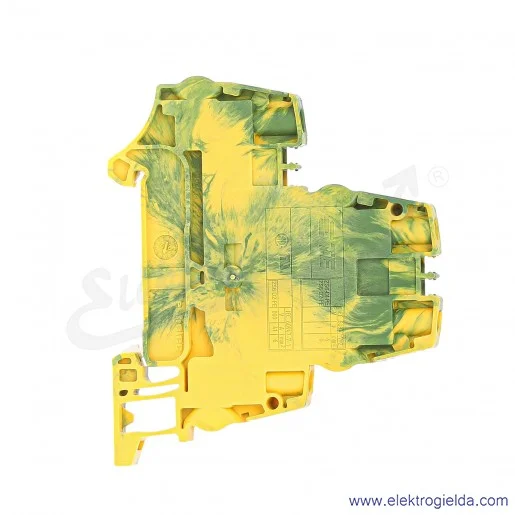 Złączka ZS6-D1-PE przelotowa ochronna 2-piętrowa z zaciskami śrubowymi 0,2-6mm2; szerokość 6mm; żółto-zielona Złączka ZS6-D1-PE przelotowa ochronna 2-piętrowa z zaciskami śrubowymi 0,2-6mm2; szerokość 6mm; żółto-zielona