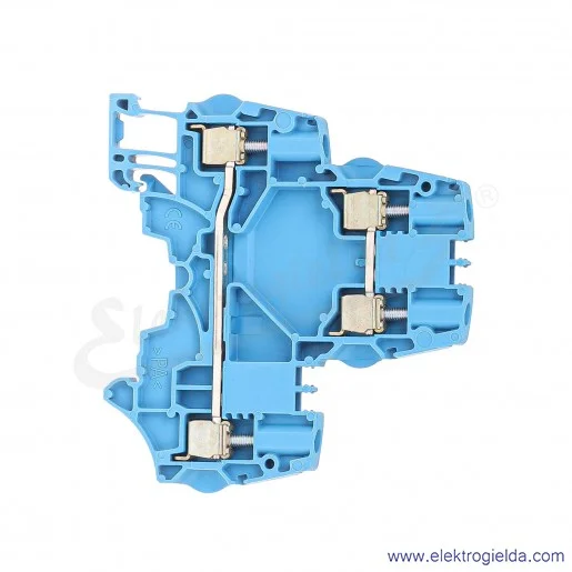 Złączka ZS4-D2-BL przelotowa 2-piętrowa z zaciskami śrubowymi 0,2-4mm2; szerokość 5mm; niebieska Złączka ZS4-D2-BL przelotowa 2-piętrowa z zaciskami śrubowymi 0,2-4mm2; szerokość 5mm; niebieska