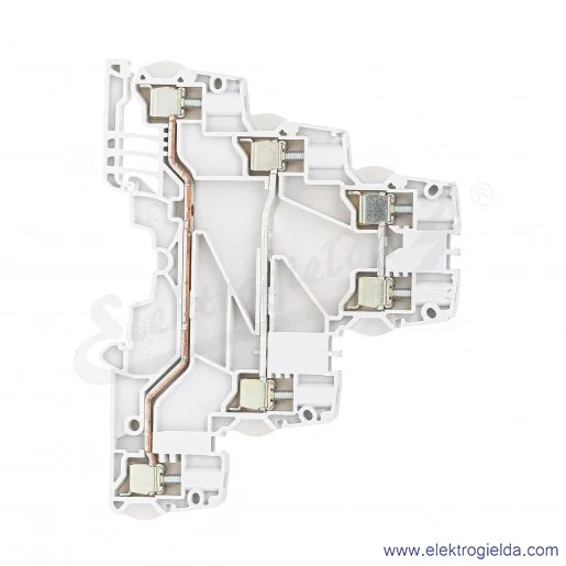 Złączka ZS4-T3 przelotowa 3-piętrowa z zaciskami śrubowymi 0,2-4mm2; szerokość 5mm; szara Złączka ZS4-T3 przelotowa 3-piętrowa z zaciskami śrubowymi 0,2-4mm2; szerokość 5mm; szara