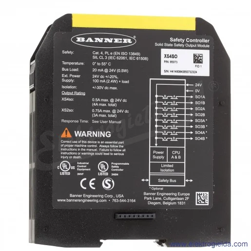 Moduł wyjść bezpieczeństwa 3085073 XS4SO rozszerzenie Moduł wyjść bezpieczeństwa 3085073 XS4SO rozszerzenie