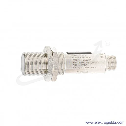 Czujnik odbiciowy 800570 M18-3VPFF200-Q8 z odcięciem tła, zasięg 0..200mm, PNP, M12 4P, obudowa metalowa, zasilanie 10..30VDC Czujnik odbiciowy 800570 M18-3VPFF200-Q8 z odcięciem tła, zasięg 0..200mm, PNP, M12 4P, obudowa metalowa, zasilanie 10..30VDC