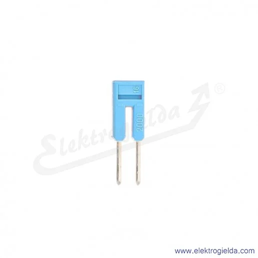 Mostek grzebieniowy 2000-402/000-006 2-torowy niebieski 14A z izolacją do złączek 2000- Mostek grzebieniowy 2000-402/000-006 2-torowy niebieski 14A z izolacją do złączek 2000-