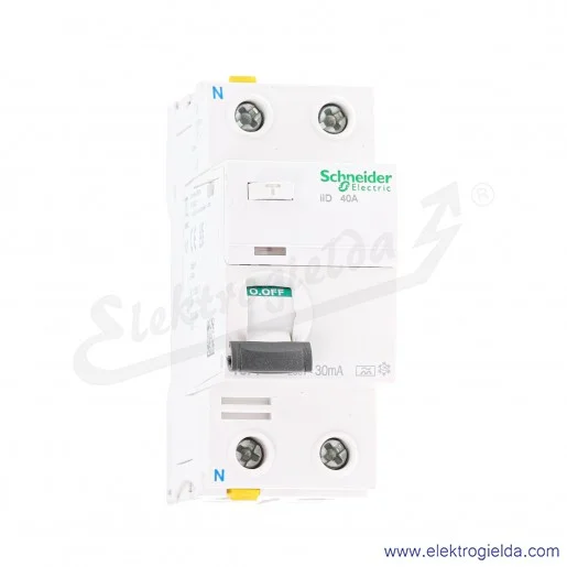 Wyłącznik różnicowo-prądowy A9Z21240 iID 2P 40A 30mA typ A Wyłącznik różnicowo-prądowy A9Z21240 iID 2P 40A 30mA typ A